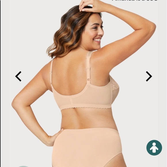 GLAMORIZE Size 56DD Bra Front Hook Comfort Style# 27-4444-9 Beige Lace NEW - Picture 5 of 16